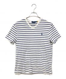 POLO RALPH LAUREN（ポロ・ラルフローレン）の古着「半袖カットソー」｜ネイビー×ホワイト