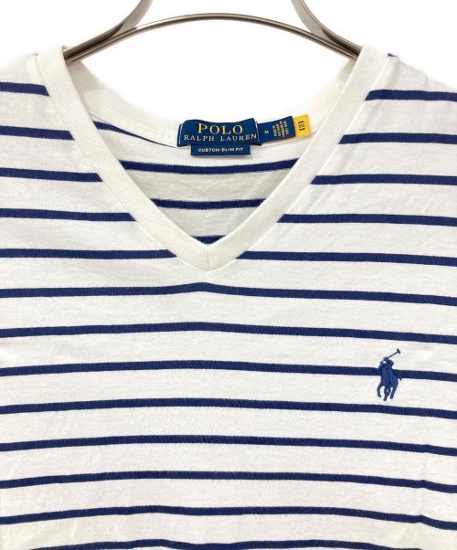 POLO RALPH LAUREN（ポロ・ラルフローレン）POLO RALPH LAUREN (ポロ・ラルフローレン) 半袖カットソー ネイビー×ホワイト サイズ:Mの古着・服飾アイテム
