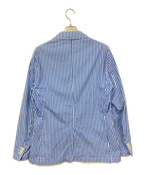 POLO RALPH LAUREN（ポロ・ラルフローレン）POLO RALPH LAUREN (ポロ・ラルフローレン) コットンテーラードジャケット ブルー×ホワイト サイズ:Lサイズの古着・服飾アイテム