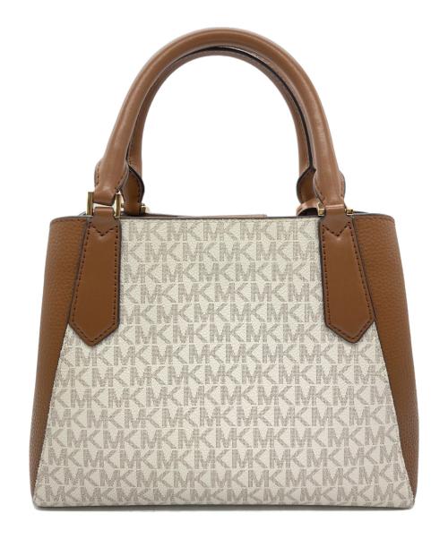 MICHAEL KORS（マイケル・コース）MICHAEL KORS (マイケル・コース) 2WAYバッグ ホワイト×ブラウンの古着・服飾アイテム