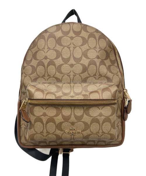 COACH（コーチ）COACH (コーチ) リュック ベージュ×ブラウンの古着・服飾アイテム