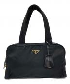 PRADAプラダ）の古着「ミニボストンバッグ」｜ブラック×ゴールド