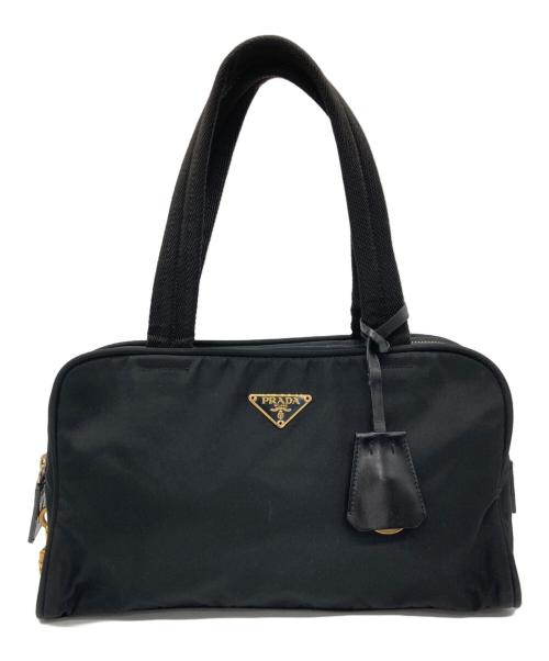 PRADA（プラダ）PRADA (プラダ) ミニボストンバッグ ブラック×ゴールドの古着・服飾アイテム