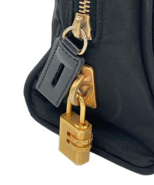 PRADA（プラダ）PRADA (プラダ) ミニボストンバッグ ブラック×ゴールドの古着・服飾アイテム
