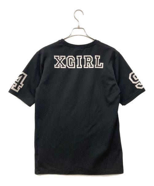X-GIRL（エックスガール）X-GIRL (エックスガール) 半袖カットソー ブラック×ホワイト サイズ:Mの古着・服飾アイテム