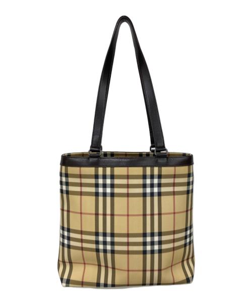 BURBERRY（バーバリー）BURBERRY (バーバリー) トートバッグ アイボリー×ブラウンの古着・服飾アイテム