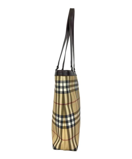 BURBERRY（バーバリー）BURBERRY (バーバリー) トートバッグ アイボリー×ブラウンの古着・服飾アイテム