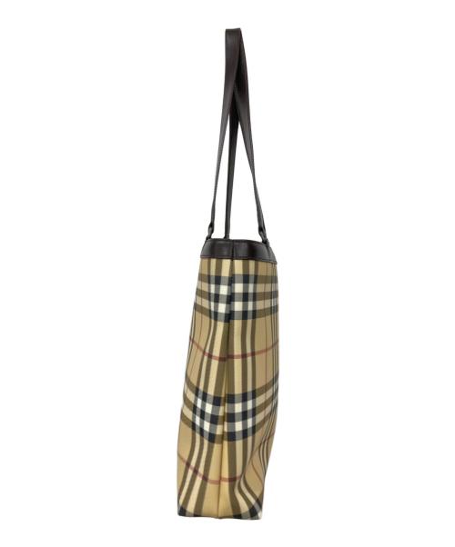 BURBERRY（バーバリー）BURBERRY (バーバリー) トートバッグ アイボリー×ブラウンの古着・服飾アイテム