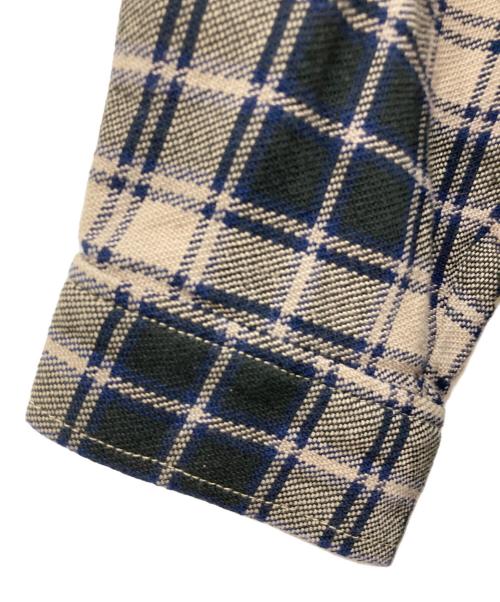 tumugu（ツムグ）tumugu (ツムグ) 長袖ワンピース ベージュ×ネイビー サイズ:Freeの古着・服飾アイテム
