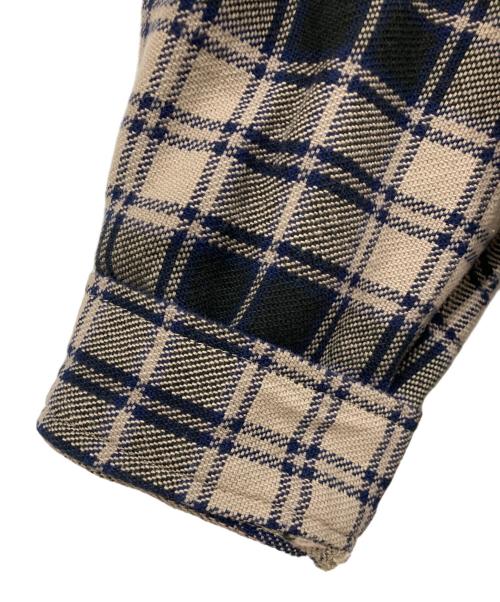 tumugu（ツムグ）tumugu (ツムグ) 長袖ワンピース ベージュ×ネイビー サイズ:Freeの古着・服飾アイテム