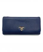 PRADAプラダ）の古着「長財布」｜ブルー×ゴールド