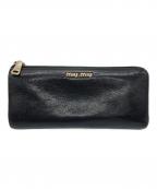 MIU MIUミュウミュウ）の古着「L字ファスナー長財布」｜ブラック×ゴールド