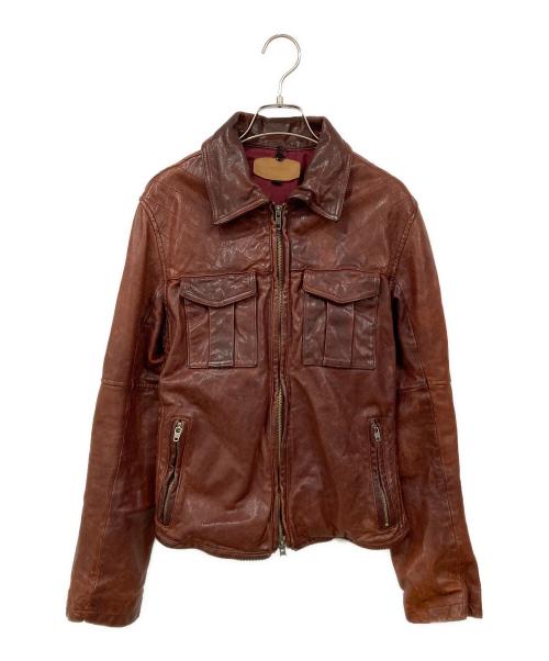 JACKROSE（ジャックローズ）JACKROSE (ジャックローズ) レザージャケット ブラウン サイズ:3の古着・服飾アイテム