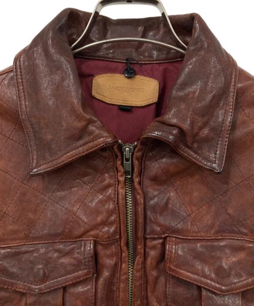 JACKROSE（ジャックローズ）JACKROSE (ジャックローズ) レザージャケット ブラウン サイズ:3の古着・服飾アイテム