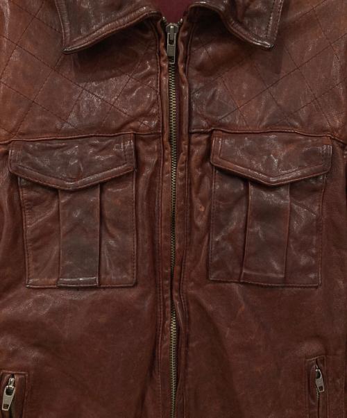 JACKROSE（ジャックローズ）JACKROSE (ジャックローズ) レザージャケット ブラウン サイズ:3の古着・服飾アイテム