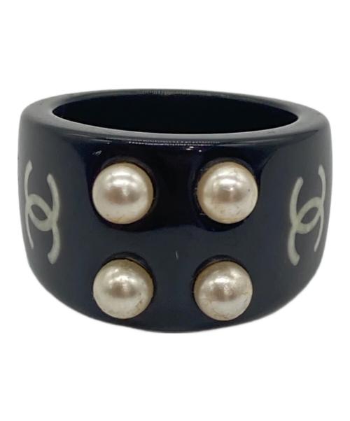 CHANEL（シャネル）CHANEL (シャネル) パール付リング ブラック サイズ:13号の古着・服飾アイテム