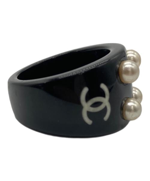 CHANEL（シャネル）CHANEL (シャネル) パール付リング ブラック サイズ:13号の古着・服飾アイテム