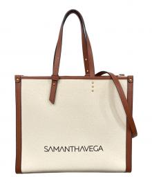Samantha Vega（サマンサベガ）の古着「トートバッグ」｜ホワイト×ブラウン