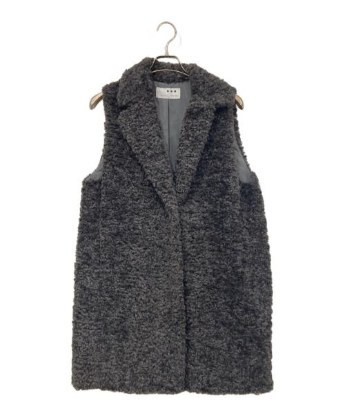 THREE DOTS（スリードッツ）THREE DOTS (スリードッツ) プードルボア テーラードベスト グレー サイズ:SIZE S 未使用品の古着・服飾アイテム