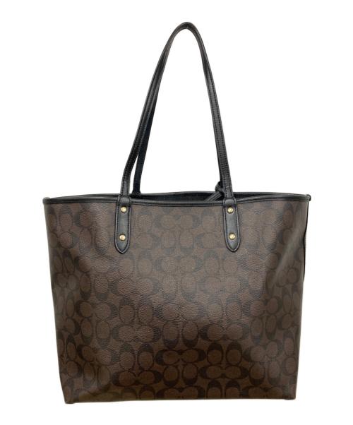 COACH（コーチ）COACH (コーチ) トートバッグ ダークブラウン×ブラックの古着・服飾アイテム