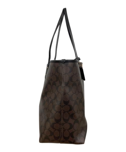 COACH（コーチ）COACH (コーチ) トートバッグ ダークブラウン×ブラックの古着・服飾アイテム