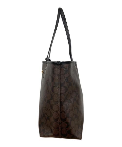 COACH（コーチ）COACH (コーチ) トートバッグ ダークブラウン×ブラックの古着・服飾アイテム