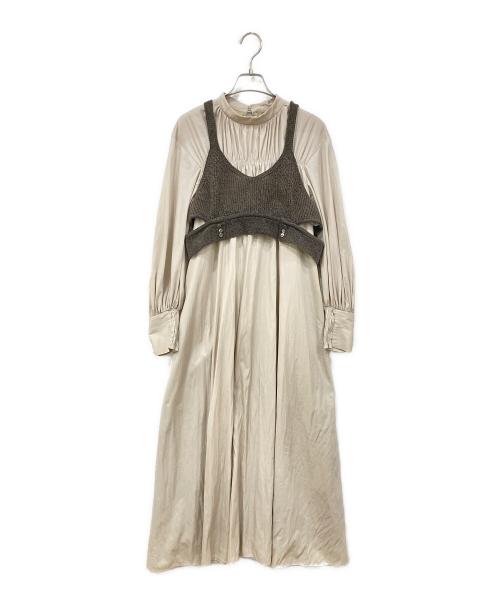 PUBLIC TOKYO（パブリックトウキョウ）PUBLIC TOKYO (パブリックトウキョウ) 長袖ワンピース ベージュ サイズ:SIZE Freeの古着・服飾アイテム
