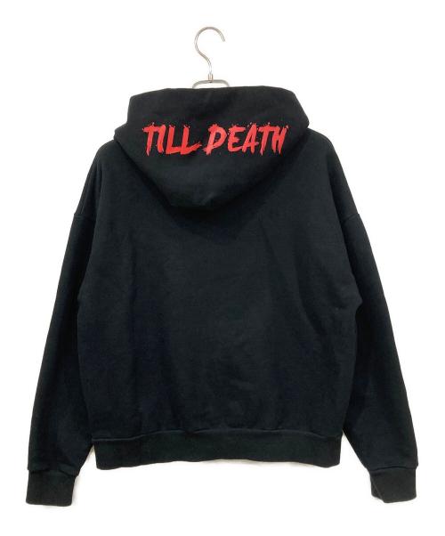 unknown（アンノウン）unknown (アンノウン) パーカー ブラック×レッド サイズ:Sの古着・服飾アイテム