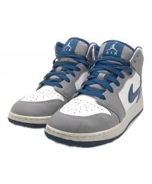 NIKE（ナイキ）の古着「GS Air Jordan 1 Mid "True Blue"」｜グレー×ブルー