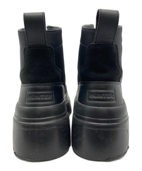 HUNTER（ハンター）HUNTER (ハンター) EXPLORER ANKLE ZIP FLATFORM BOOT ブラック サイズ:US 7の古着・服飾アイテム