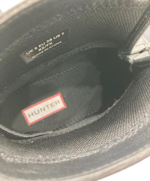 HUNTER（ハンター）HUNTER (ハンター) EXPLORER ANKLE ZIP FLATFORM BOOT ブラック サイズ:US 7の古着・服飾アイテム