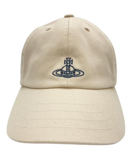 Vivienne Westwood（ヴィヴィアンウエストウッド）Vivienne Westwood (ヴィヴィアンウエストウッド) キャップ ベージュ×ブラックの古着・服飾アイテム