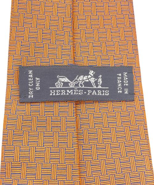 HERMES（エルメス）HERMES (エルメス) ネクタイ オレンジ×スカイブルー サイズ:-の古着・服飾アイテム
