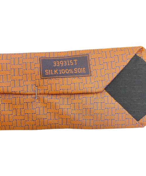 HERMES（エルメス）HERMES (エルメス) ネクタイ オレンジ×スカイブルー サイズ:-の古着・服飾アイテム