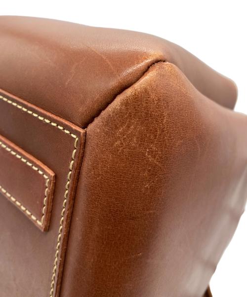 土屋鞄（ツチヤカバン）土屋鞄 (ツチヤカバン) ギャザーレザートートバッグ ブラウンの古着・服飾アイテム