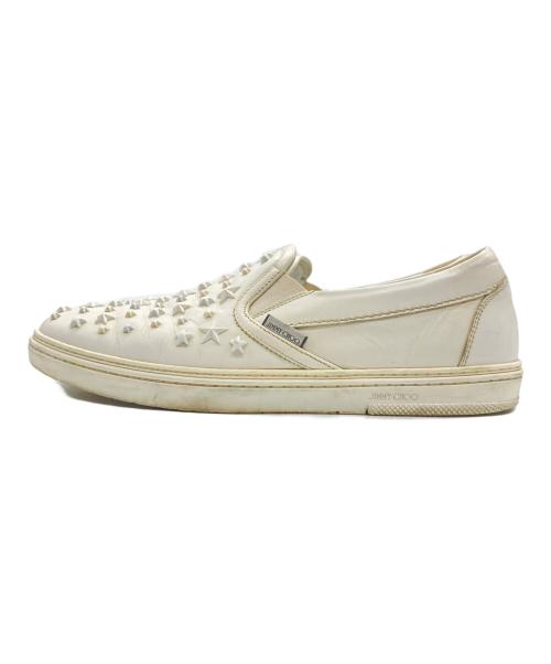 JIMMY CHOO（ジミーチュウ）JIMMY CHOO (ジミーチュウ) スリッポン ホワイト サイズ:41の古着・服飾アイテム