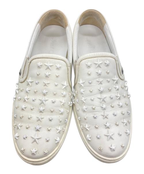 JIMMY CHOO（ジミーチュウ）JIMMY CHOO (ジミーチュウ) スリッポン ホワイト サイズ:41の古着・服飾アイテム