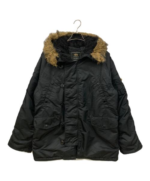 ALPHA（アルファ）ALPHA (アルファ) N-3Bフライトジャケット ブラック サイズ:LARGEの古着・服飾アイテム