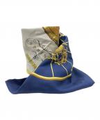 HERMESエルメス）の古着「シルクスカーフ」｜ネイビー×ホワイト