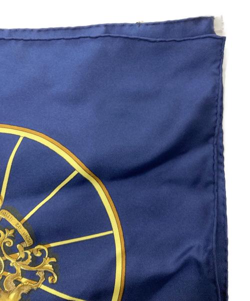 HERMES（エルメス）HERMES (エルメス) シルクスカーフ ネイビー×ホワイトの古着・服飾アイテム