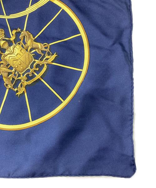 HERMES（エルメス）HERMES (エルメス) シルクスカーフ ネイビー×ホワイトの古着・服飾アイテム