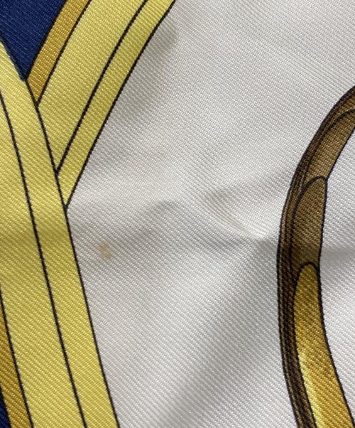 HERMES（エルメス）HERMES (エルメス) シルクスカーフ ネイビー×ホワイトの古着・服飾アイテム