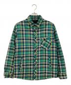NISHIKAWAニシカワ）の古着「中綿シャツ」｜グリーン×ホワイト