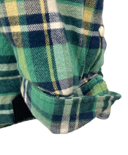 NISHIKAWA（ニシカワ）NISHIKAWA (ニシカワ) 中綿シャツ グリーン×ホワイト サイズ:XLサイズの古着・服飾アイテム