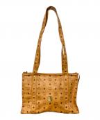 MCMエムシーエム）の古着「ショルダートートバッグ」｜ブラック×ブラウン