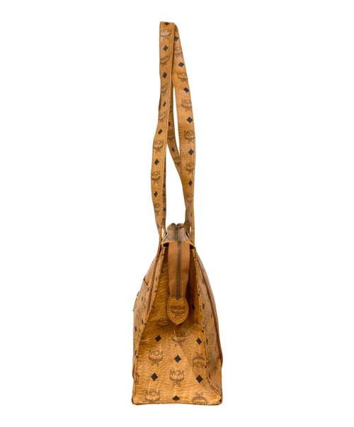 MCM（エムシーエム）MCM (エムシーエム) ショルダートートバッグ ブラック×ブラウンの古着・服飾アイテム