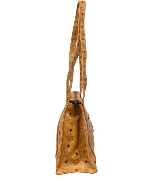 MCM（エムシーエム）MCM (エムシーエム) ショルダートートバッグ ブラック×ブラウンの古着・服飾アイテム