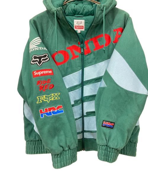 SUPREME（シュプリーム）SUPREME (シュプリーム) HONDA (ホンダ) Puffy Zip Up Work Jacket グリーン×レッド サイズ:Mサイズの古着・服飾アイテム