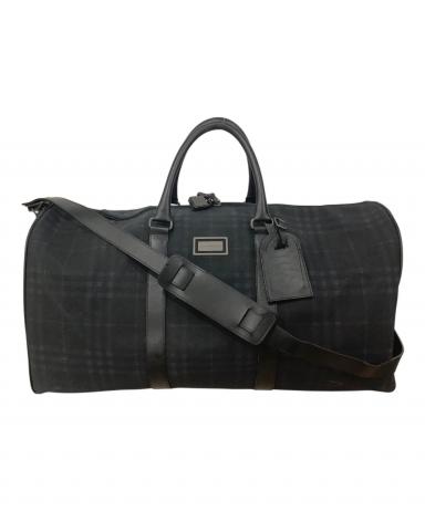 バーバリー　ボストンバッグ 中古・古着通販】BURBERRY (バーバリー) ボストンバッグ ブラック