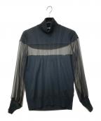 sacai×JOHN SMEDLEYサカイ×ジョンスメドレー）の古着「シアー切替ニット」｜ブラック